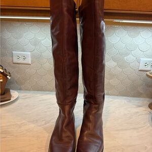 Aldo Brown Leather Knee-High Boots